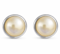 Classic Pearl Clip-On Earrings — Silver Frame (big )