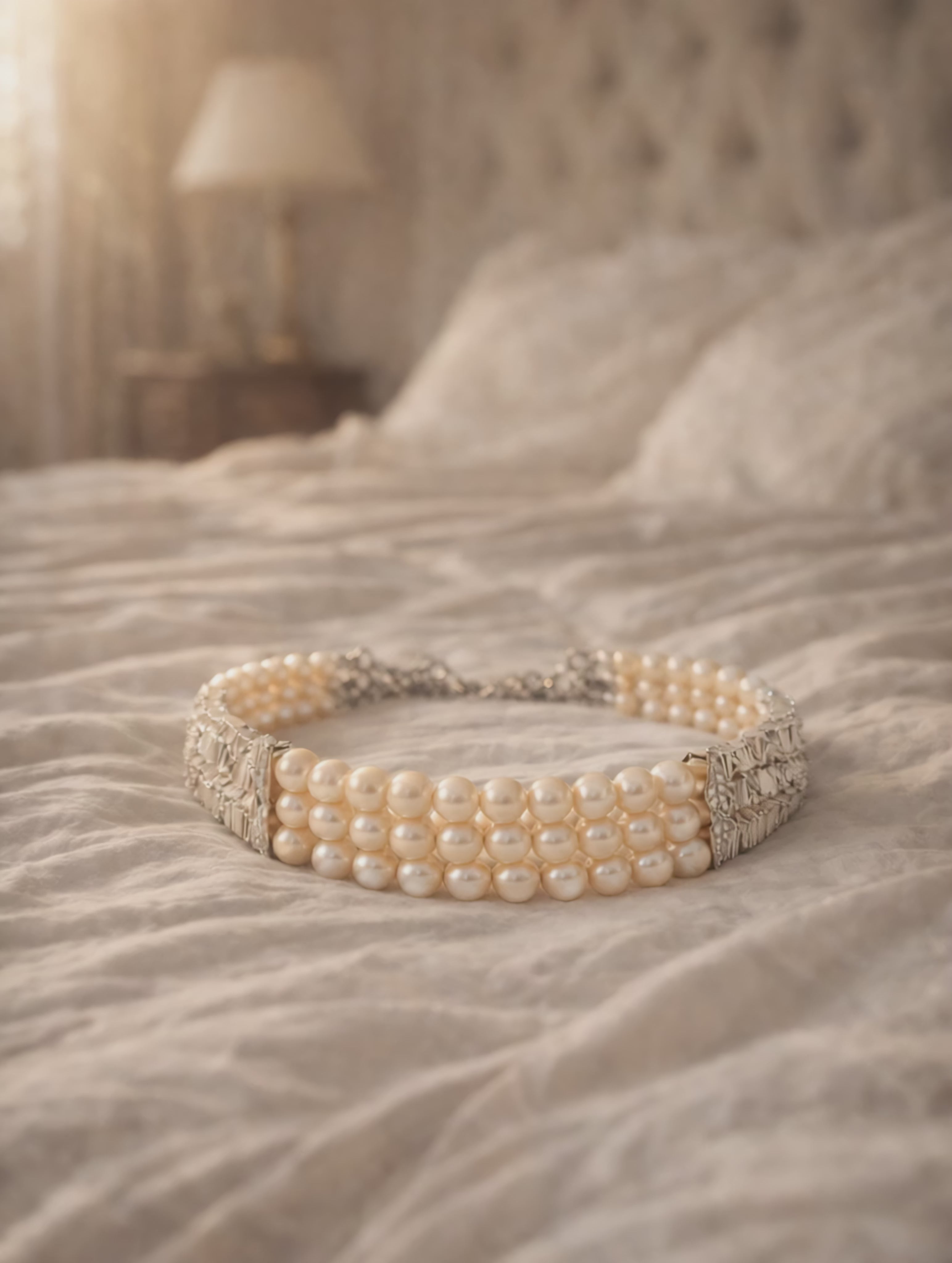 PEARL CHOKER WITH HEMATITE