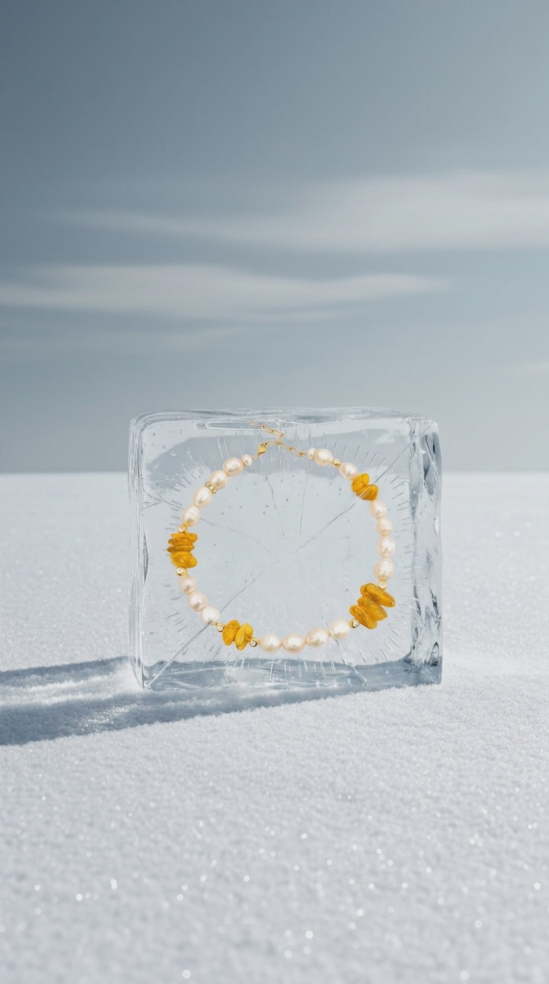 Choker pearl and amber