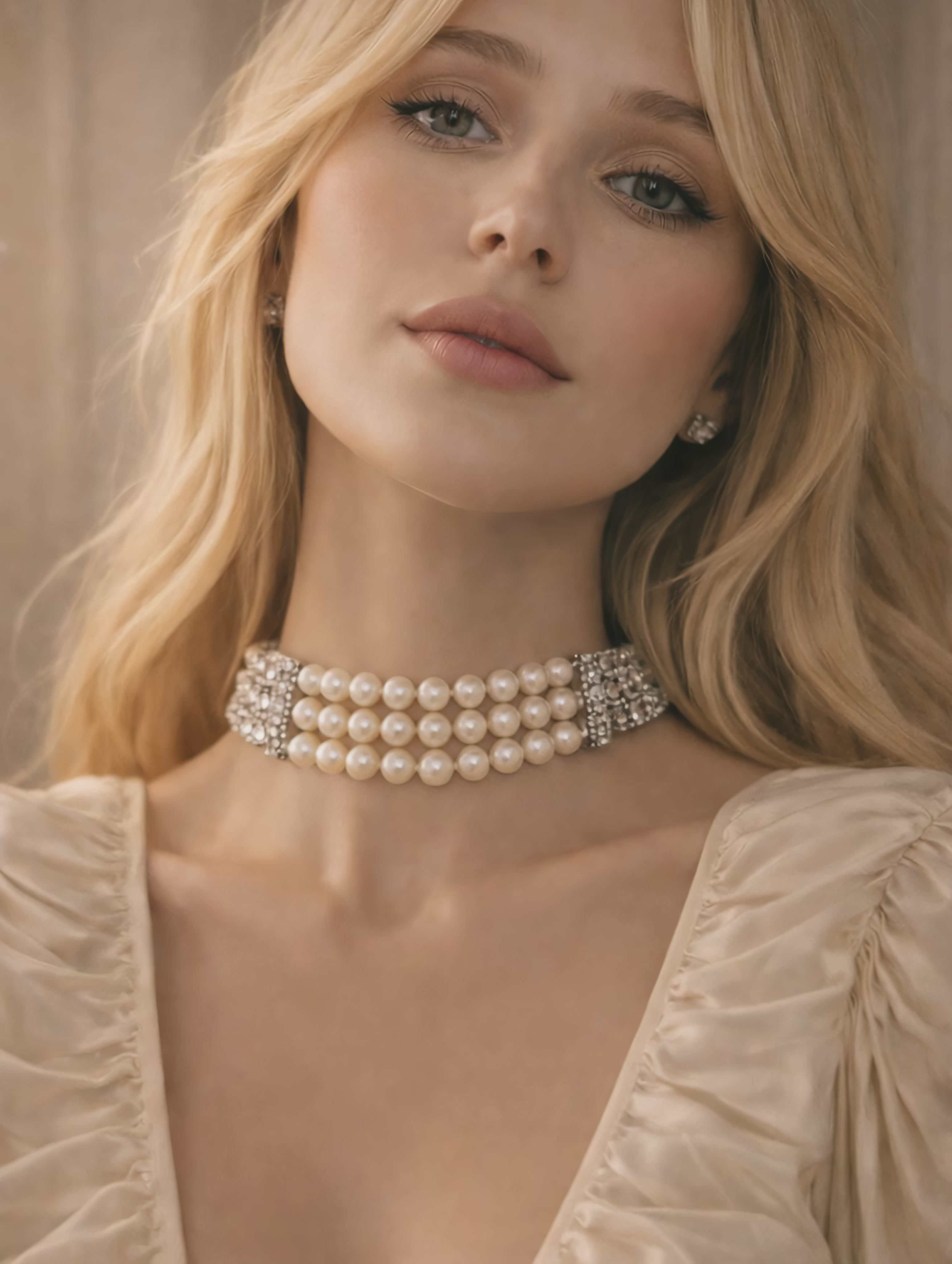 PEARL CHOKER WITH HEMATITE