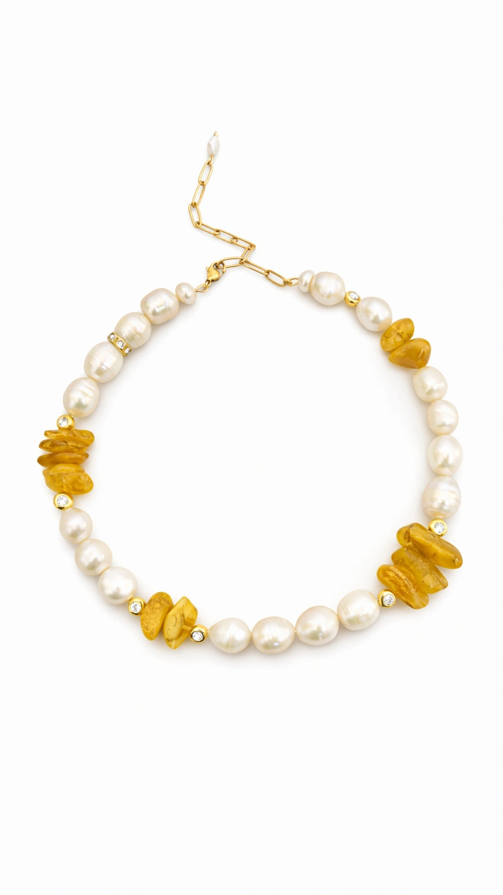 Choker pearl and amber