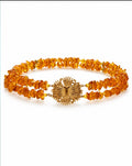 Baltic Amber Choker — 24K Gold planted elements and clasps