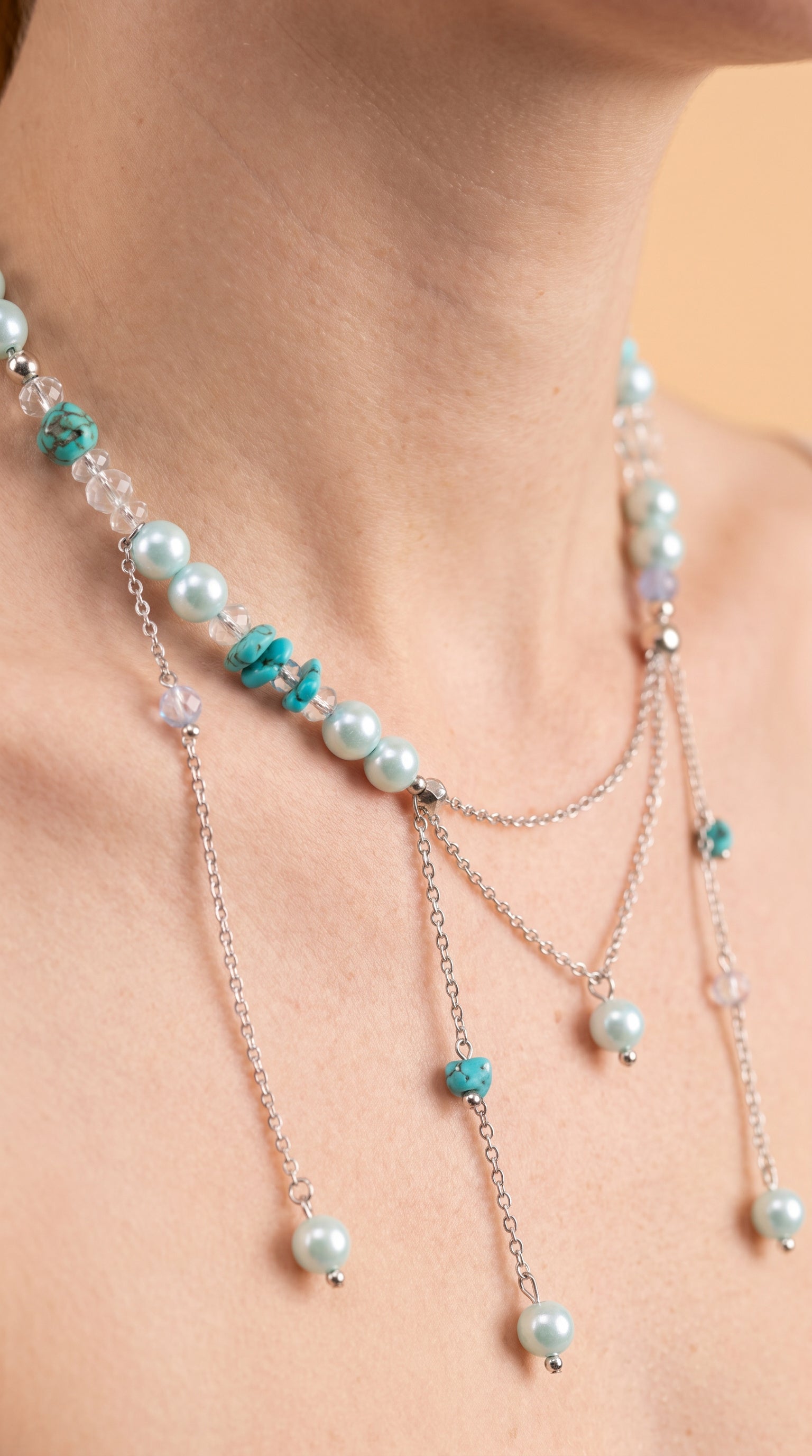 Meduza Choker · Blue Pearl & Turquoise