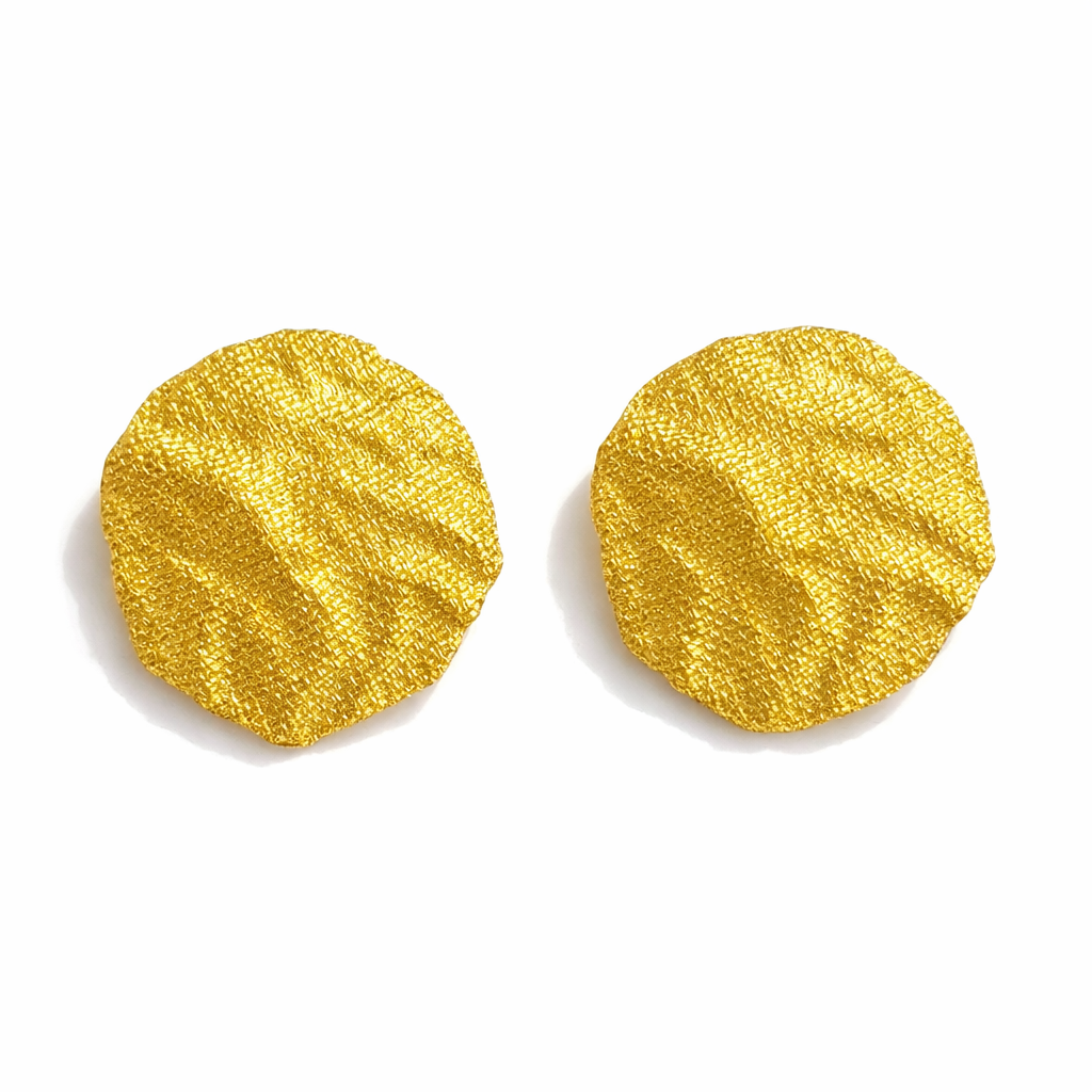 Sculpted Gold Clip-On Earrings — Vintage Texture