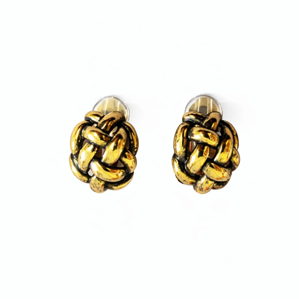 Vintage Knot Clip Earrings
