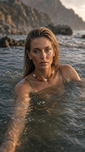 Amber & pearl choker