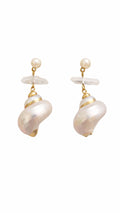Shell & Crystal Drop Earrings