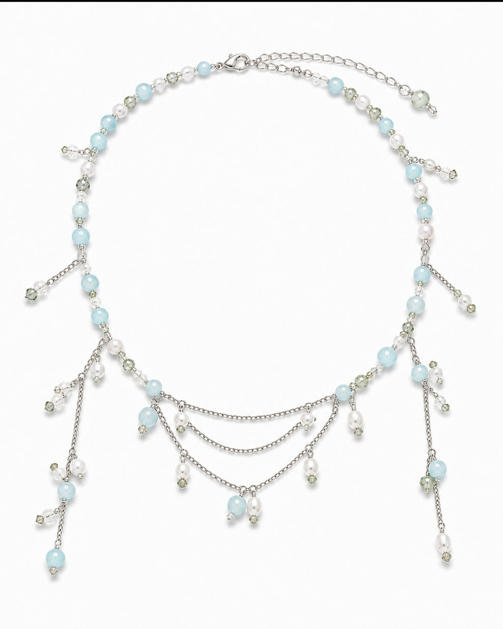 Baltic Siren Necklace — Sky Jade & Pearl