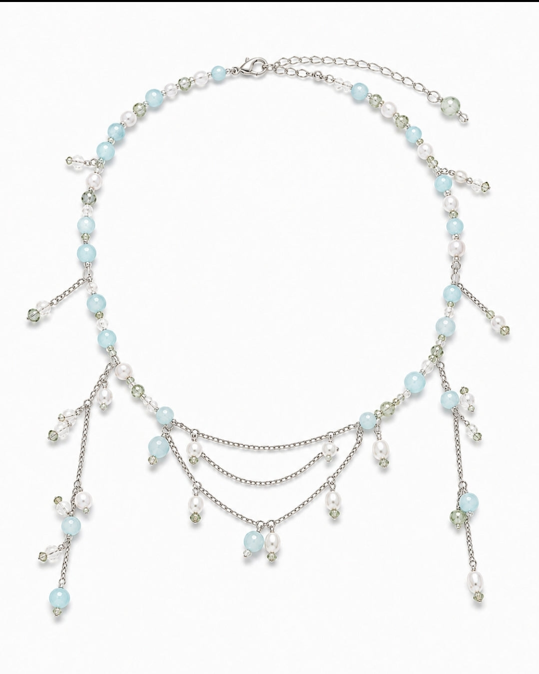 Baltic Siren Necklace — Sky Jade & Pearl