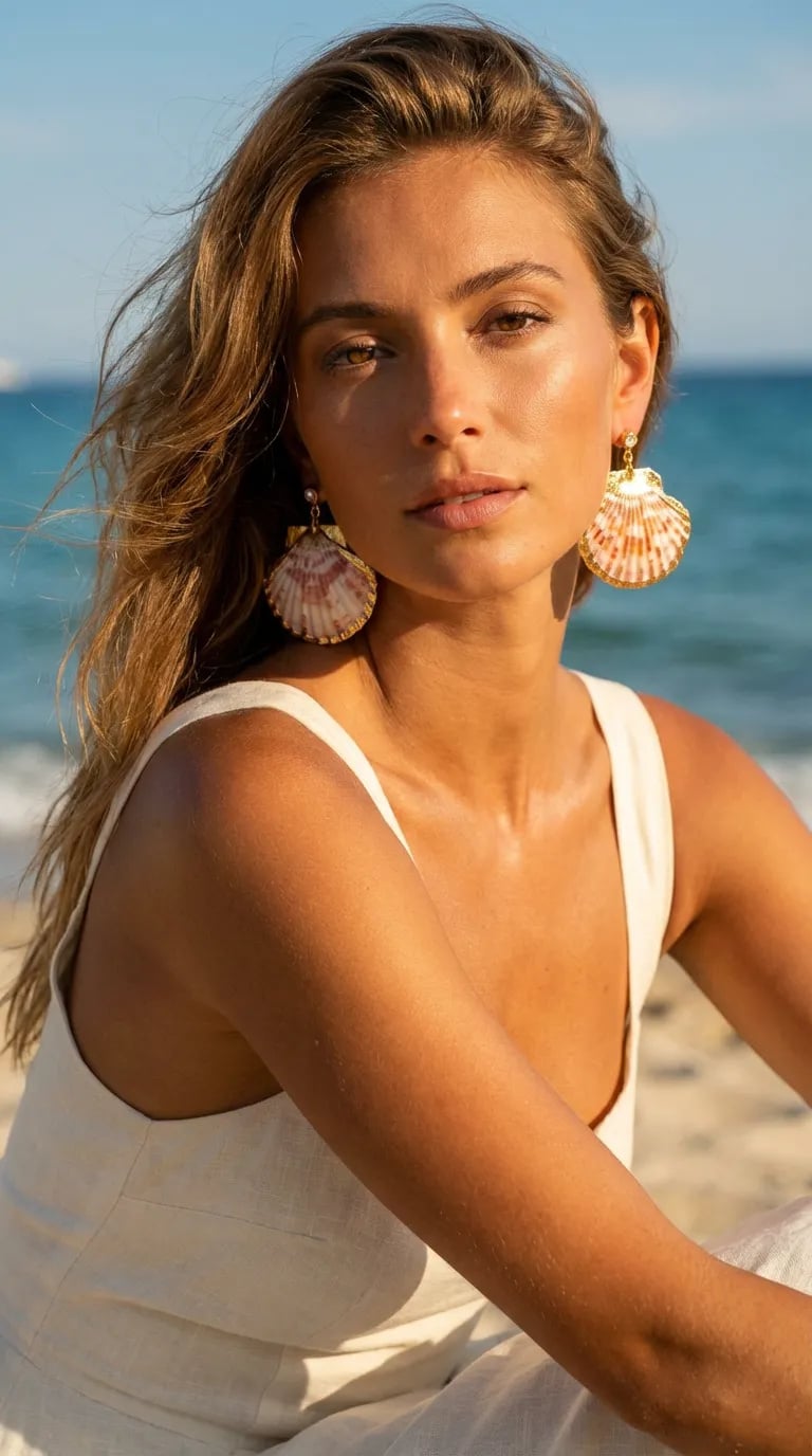 Scallop Shell Earrings — Swarovski