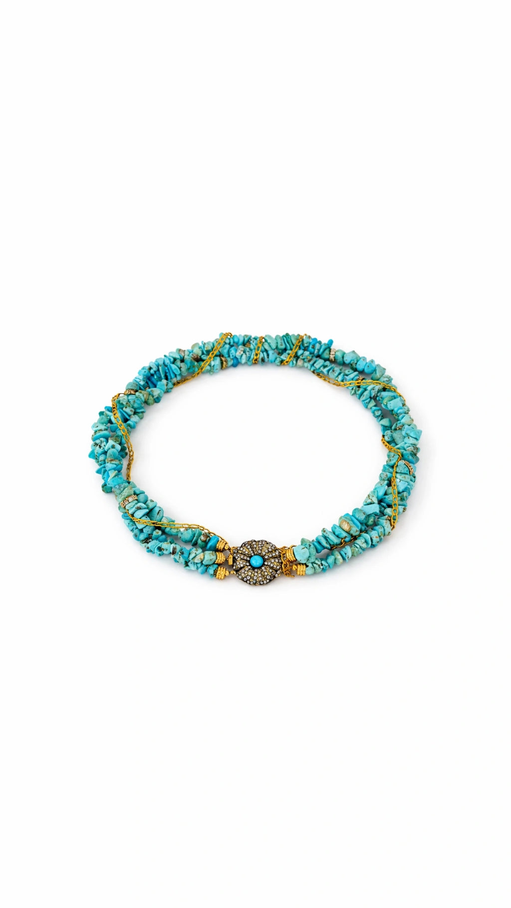 Safari  Necklace-Turquoise Tone Natural Stone