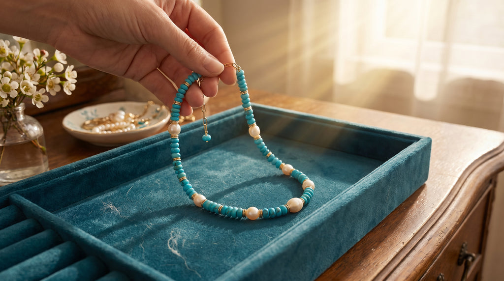 Mediterranean Shell, Pearl and Hematite Necklace